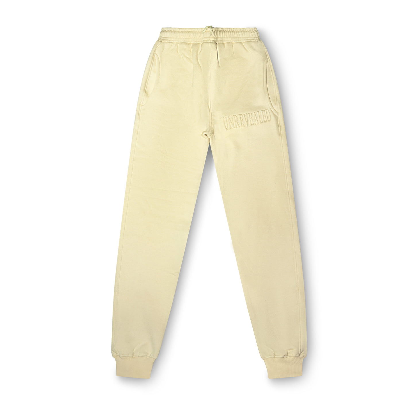 "UNREVEALED" Embossed Sweatpants (TAN)